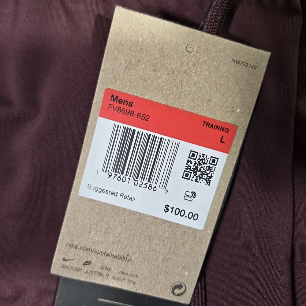 $100 Nike A.P.S Dri-FIT ADV Burgundy Versatile Shorts Mens Large FV8698-652 L